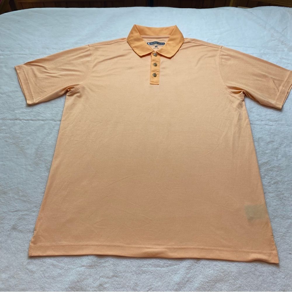 Pebble Beach Dry Luxe Performance Orange Polo Shirt Size Large